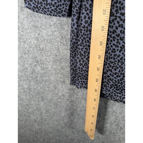 Abercrombie & Fitch Dress Women Blue Long Sleeve Animal Print Mini Smocked - Picture 6 of 8